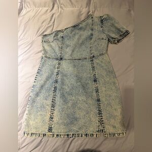 Denim one shoulder dress - size XL